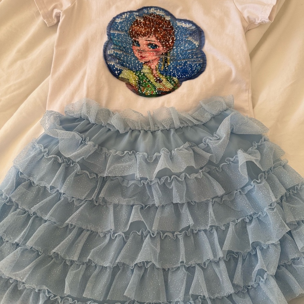 H&M Light Blue Ruffled Skirt - Picture 2 of 5